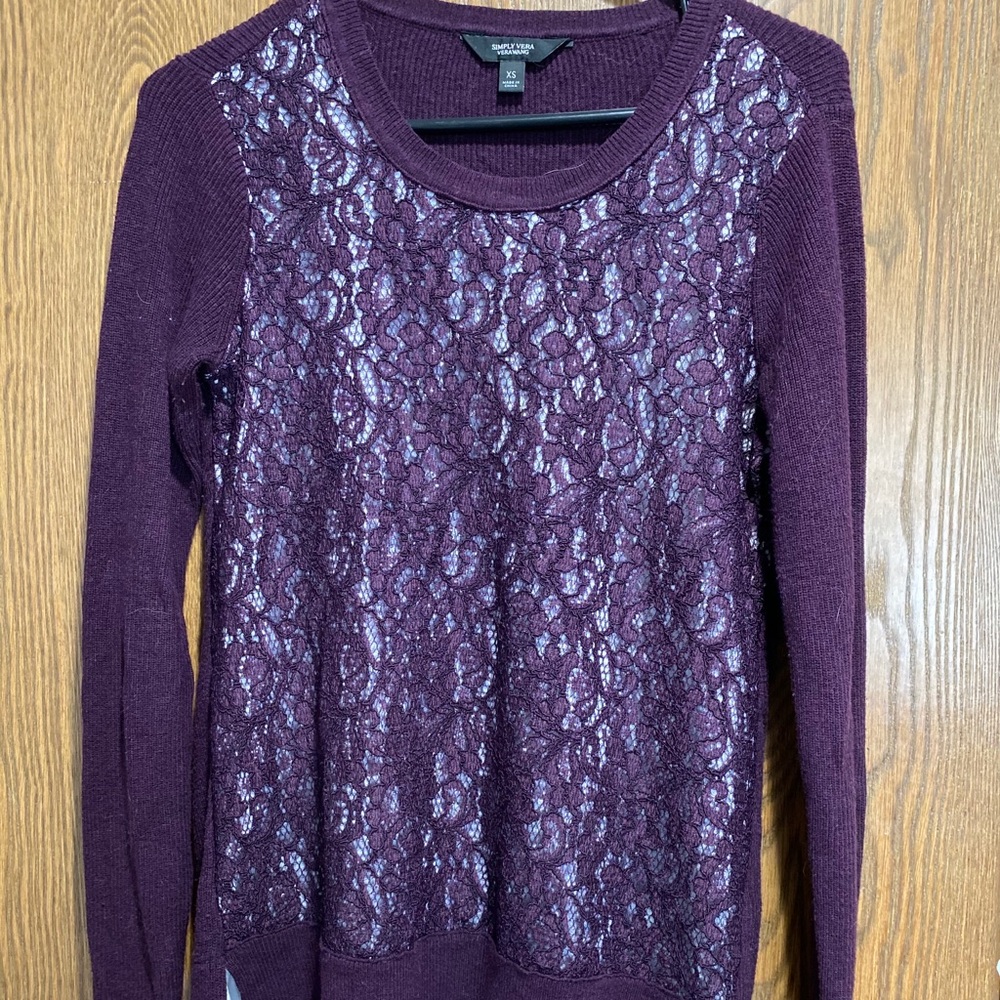 Purple lace 2 layer sweater